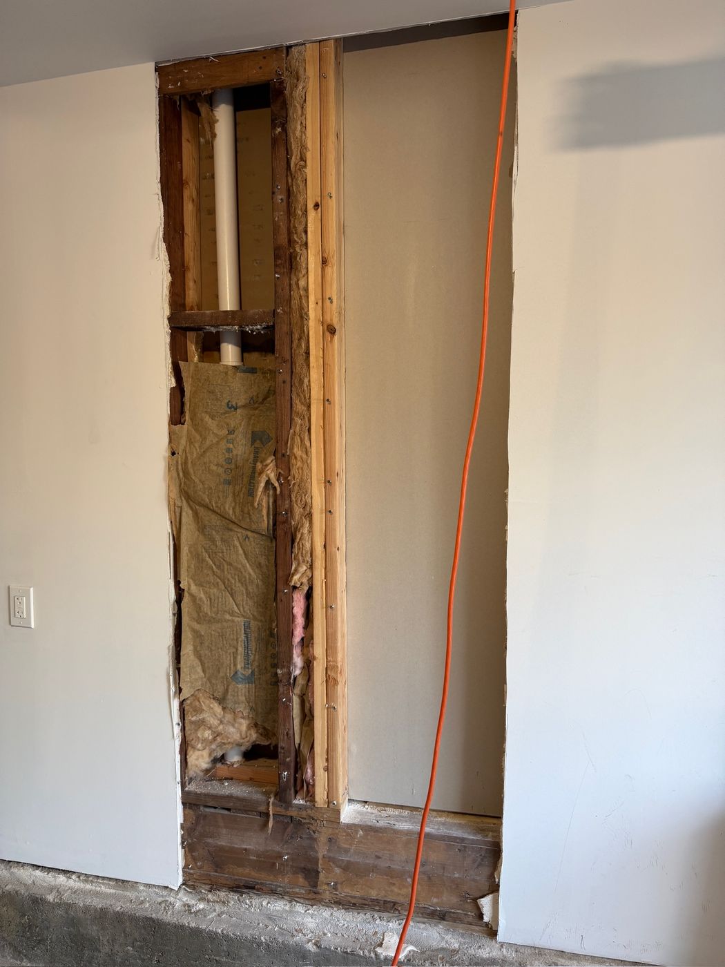 Wall opened up