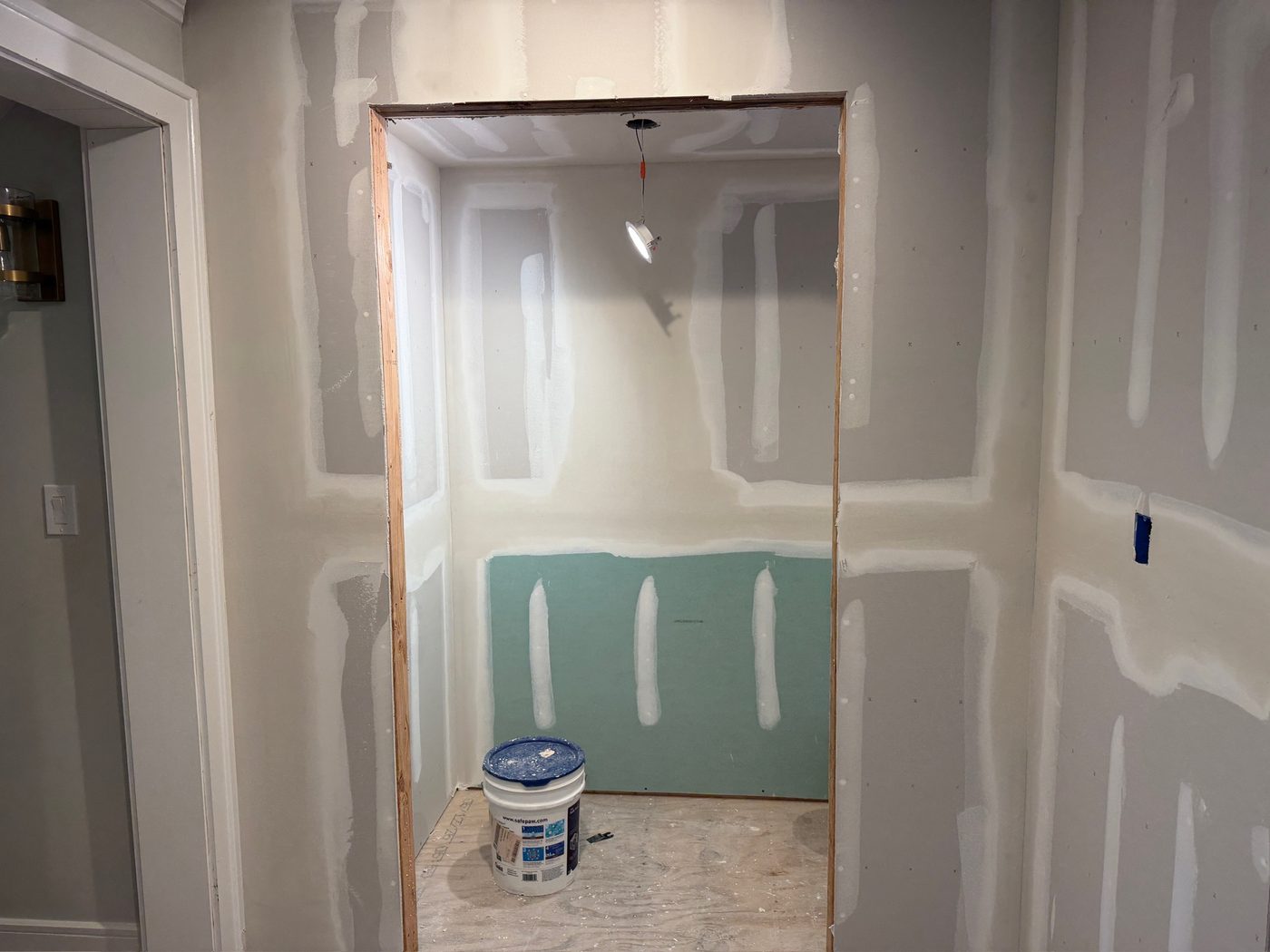 Taped and spackled