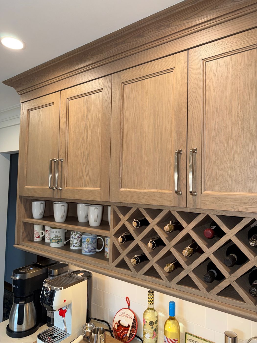 White oak wine rack
