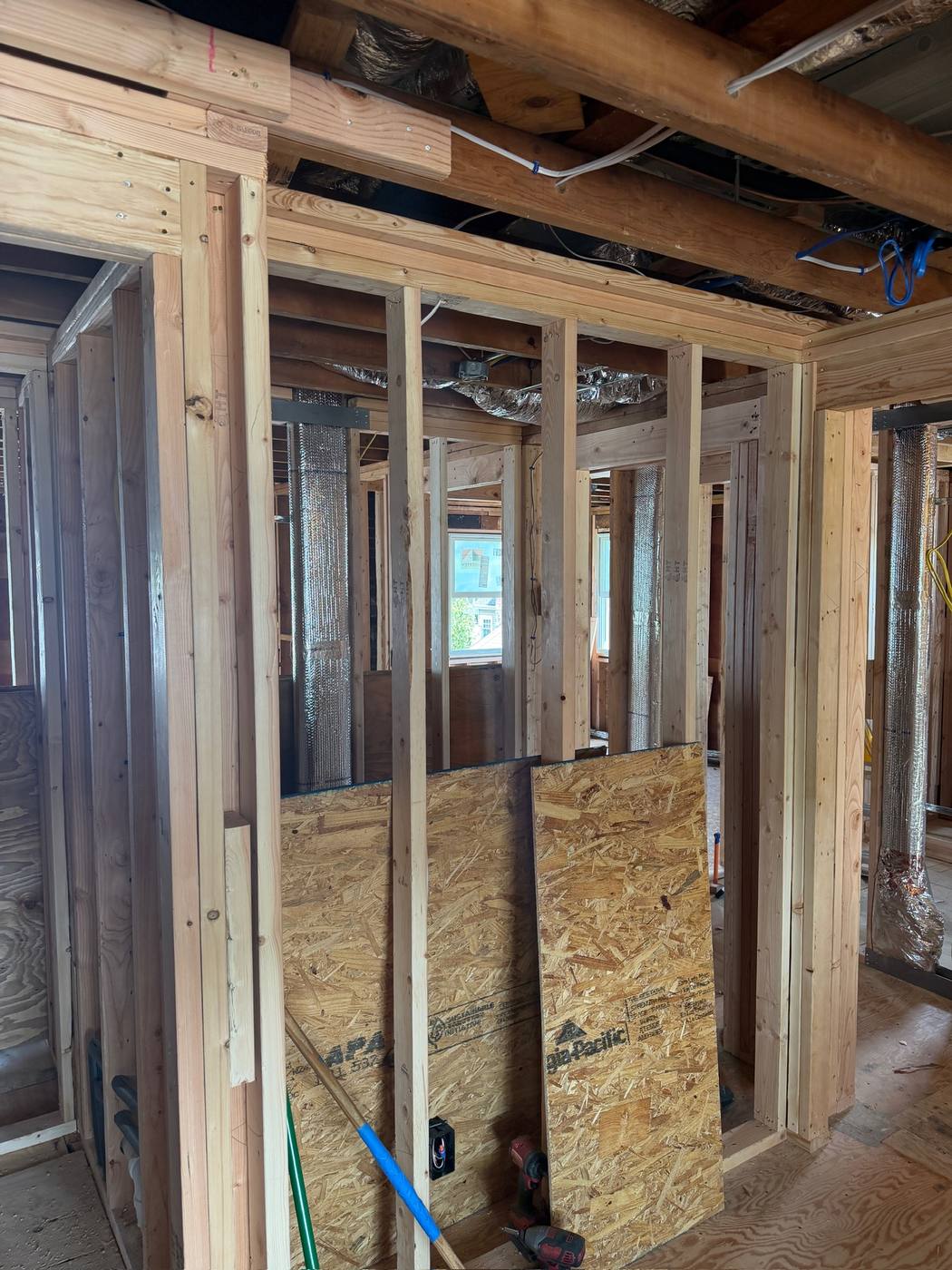 New walls framed
